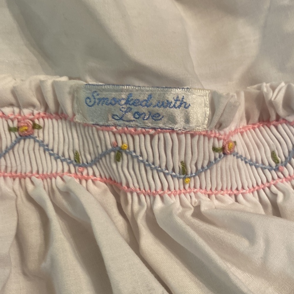 Princess Linens Smocked Burping Cloth and Bonnet - Picture 7 of 7